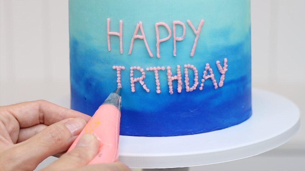 pointillist message on a cake
