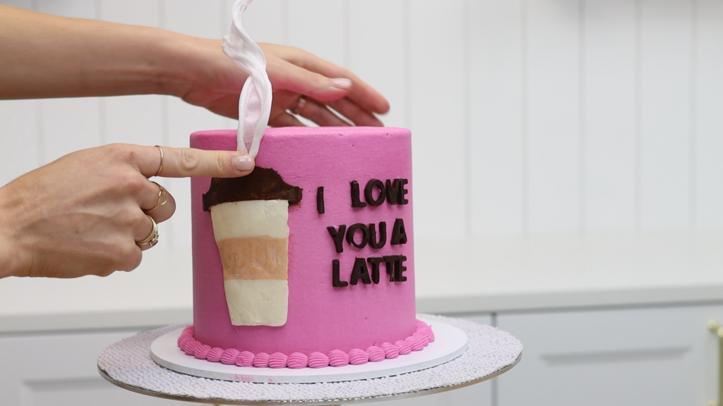 Love Letter Tuxedo Cake with Stamped Wafer Paper Technique