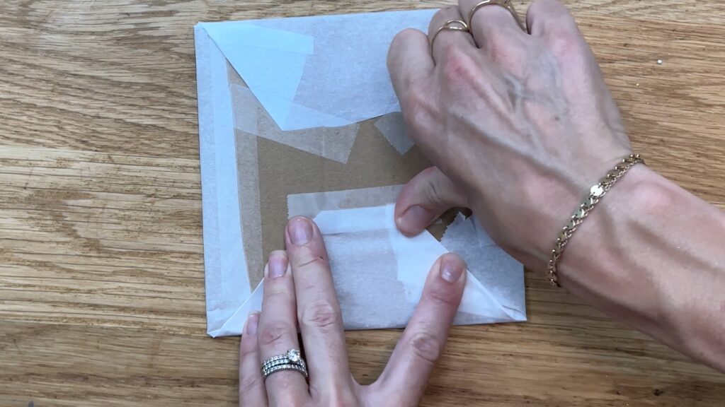 use cardboard to frost a square cake