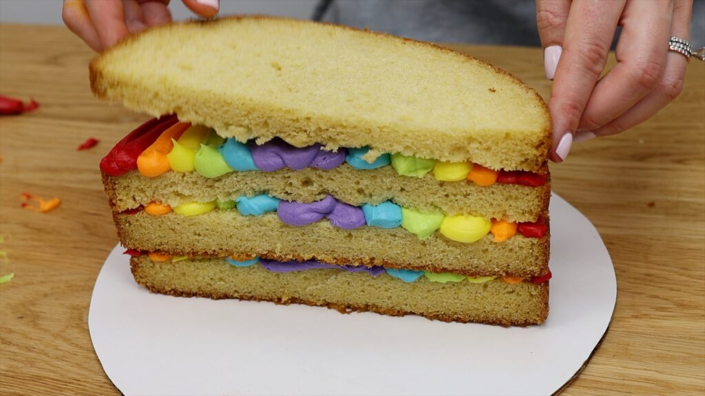 how to make a rainbow shaped cake