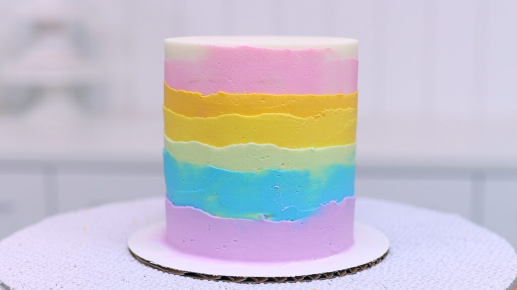 layered rainbow cake