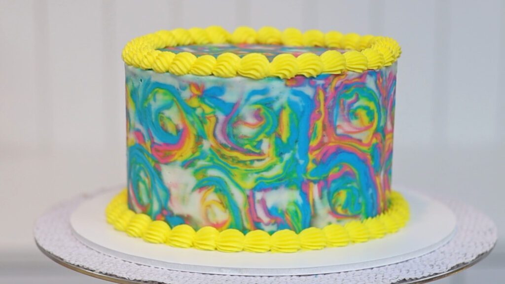 Tie Dye cake with buttercream