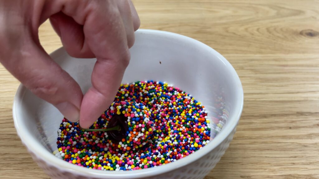 how to make sprinkle cherries cake toppers