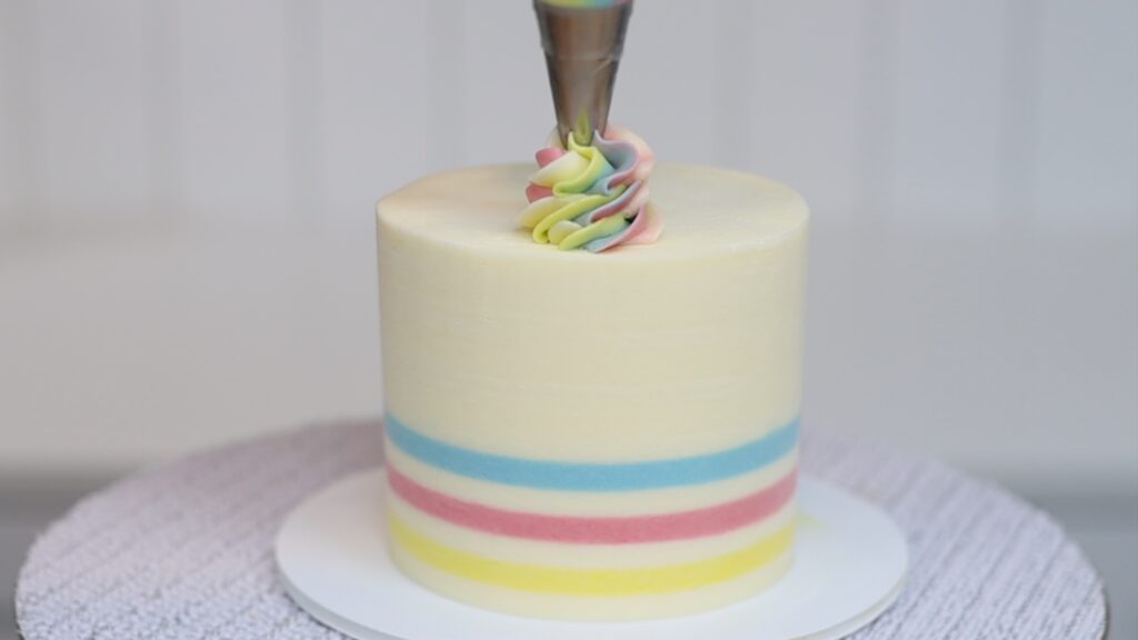 multicolored swirls for easter cake ideas