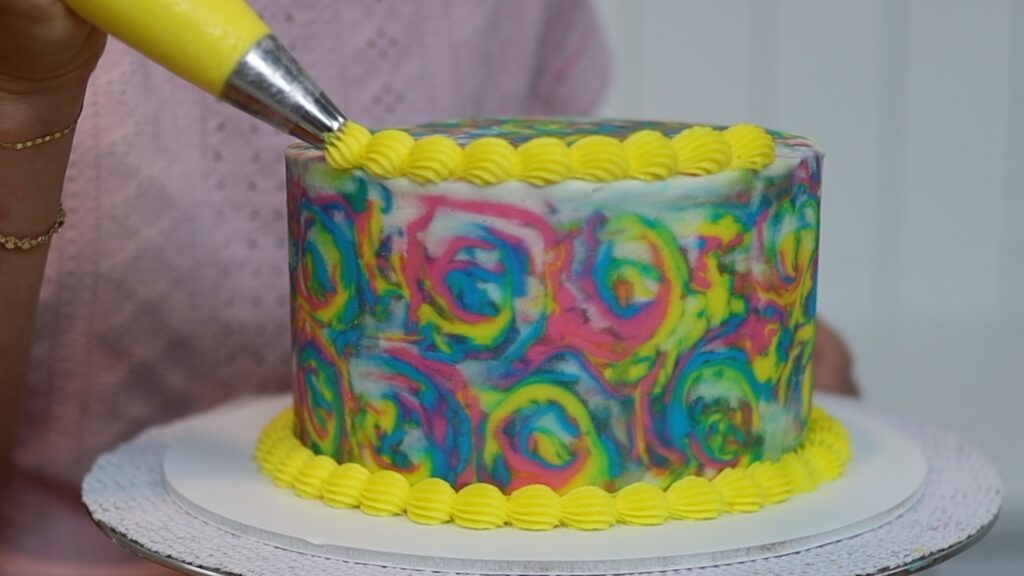 neon tie dye cake