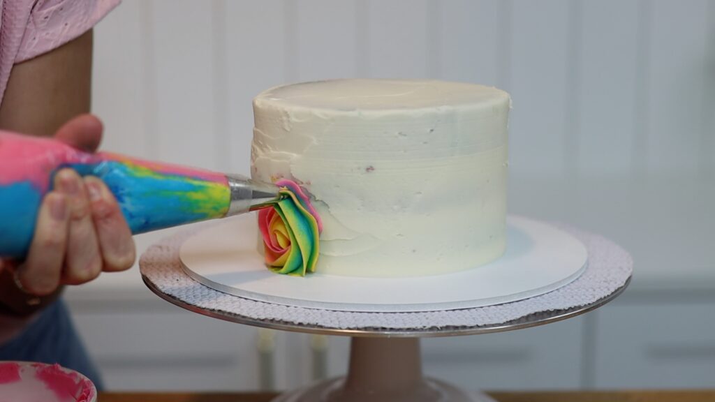 rainbow rose frosting