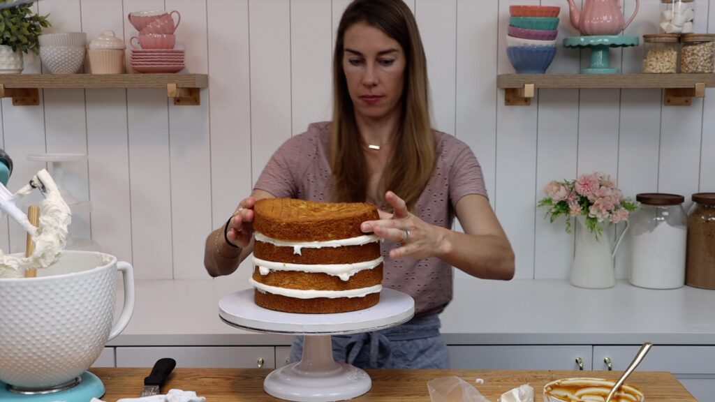 how to layer a cake