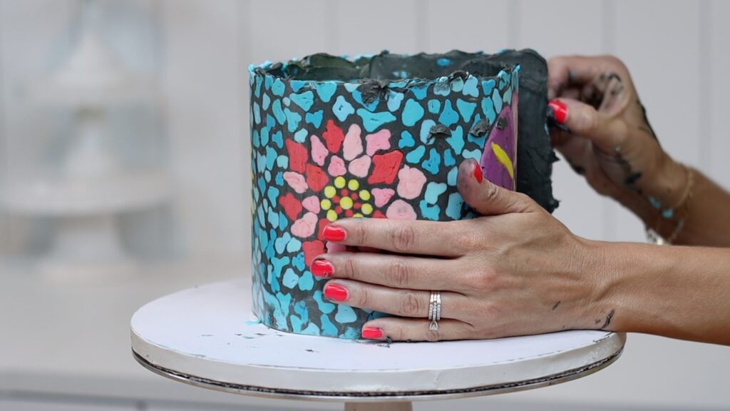 how to wrap a mosaic cake