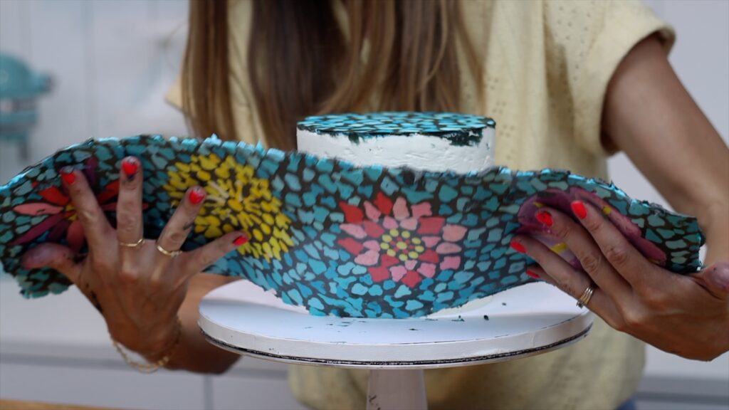 how to wrap acetate around a cake