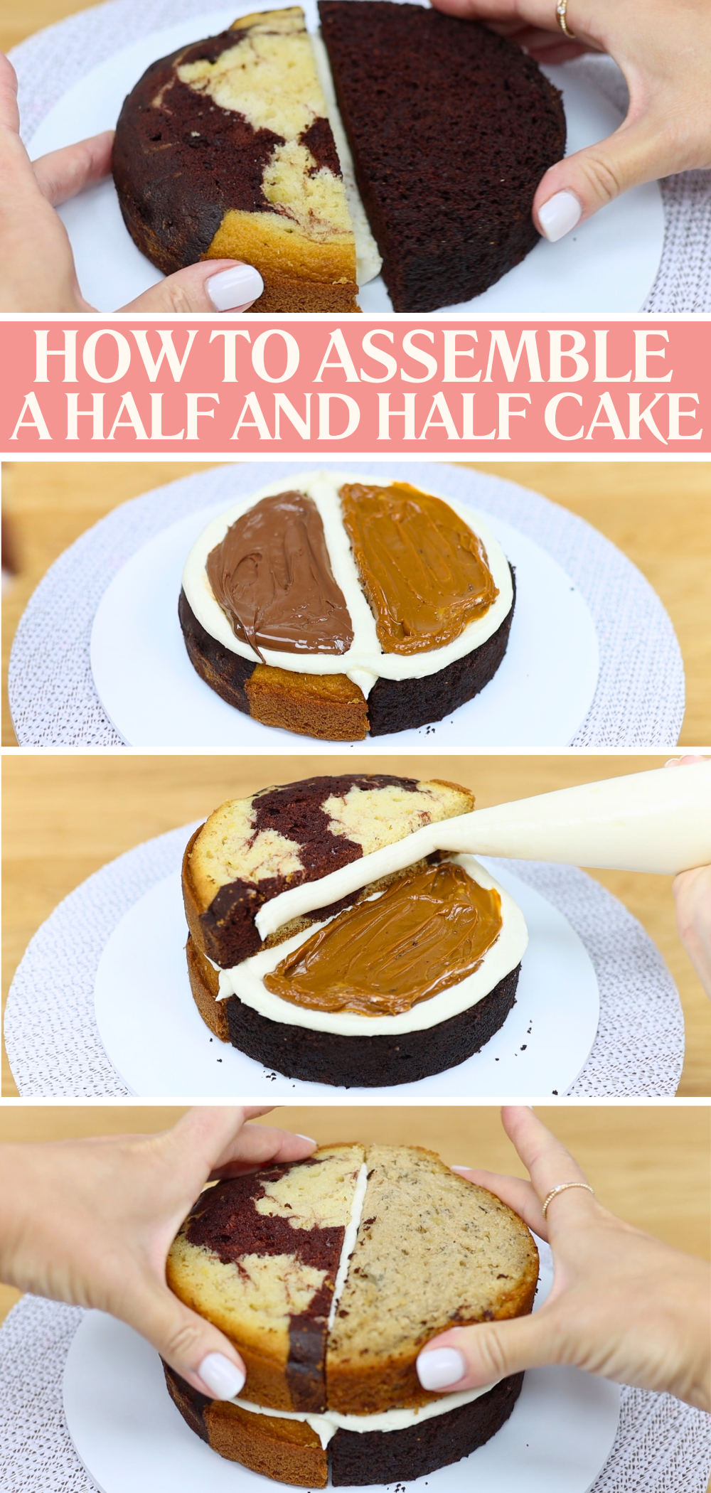 Half-and-half summer cake with two flavours