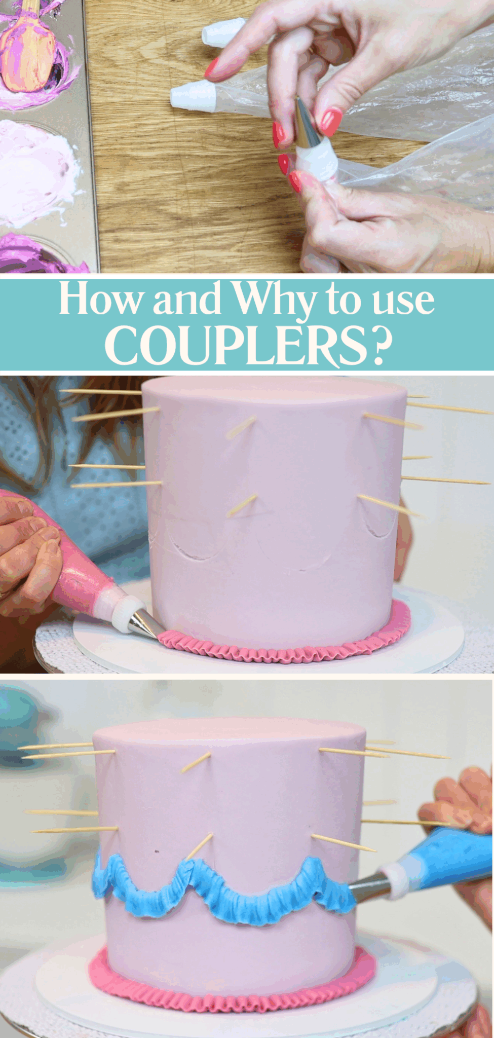 Using a coupler to change piping tips without changing bags