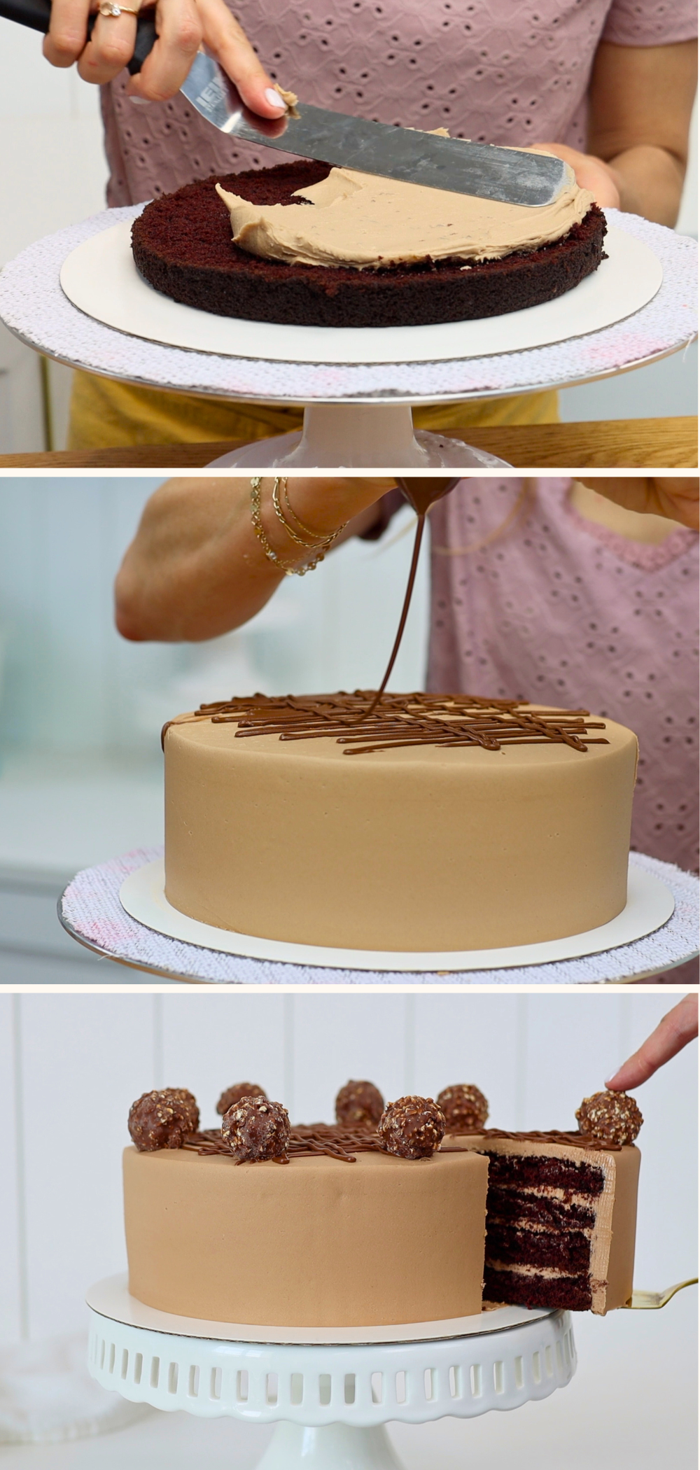 Making a moist and fluffy Nutella chocolate cake at home with hazelnut chocolate cake flavour combinations