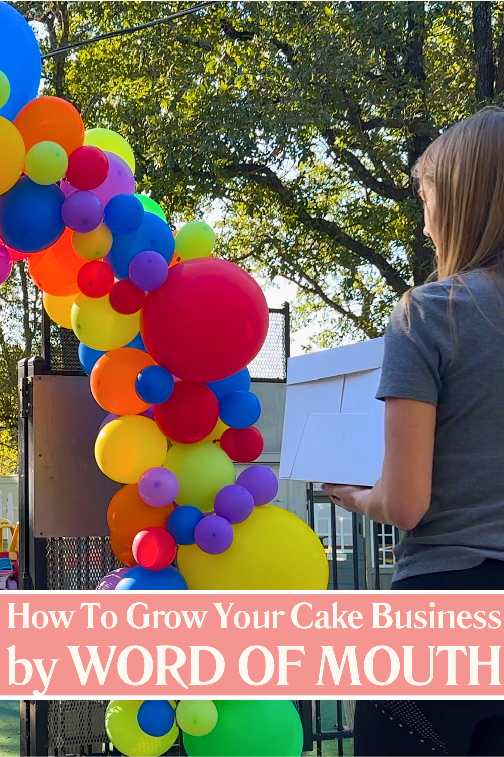 Cake decorator growing her business by word of mouth by taking cakes to events to get more cake orders and make more money selling cakes