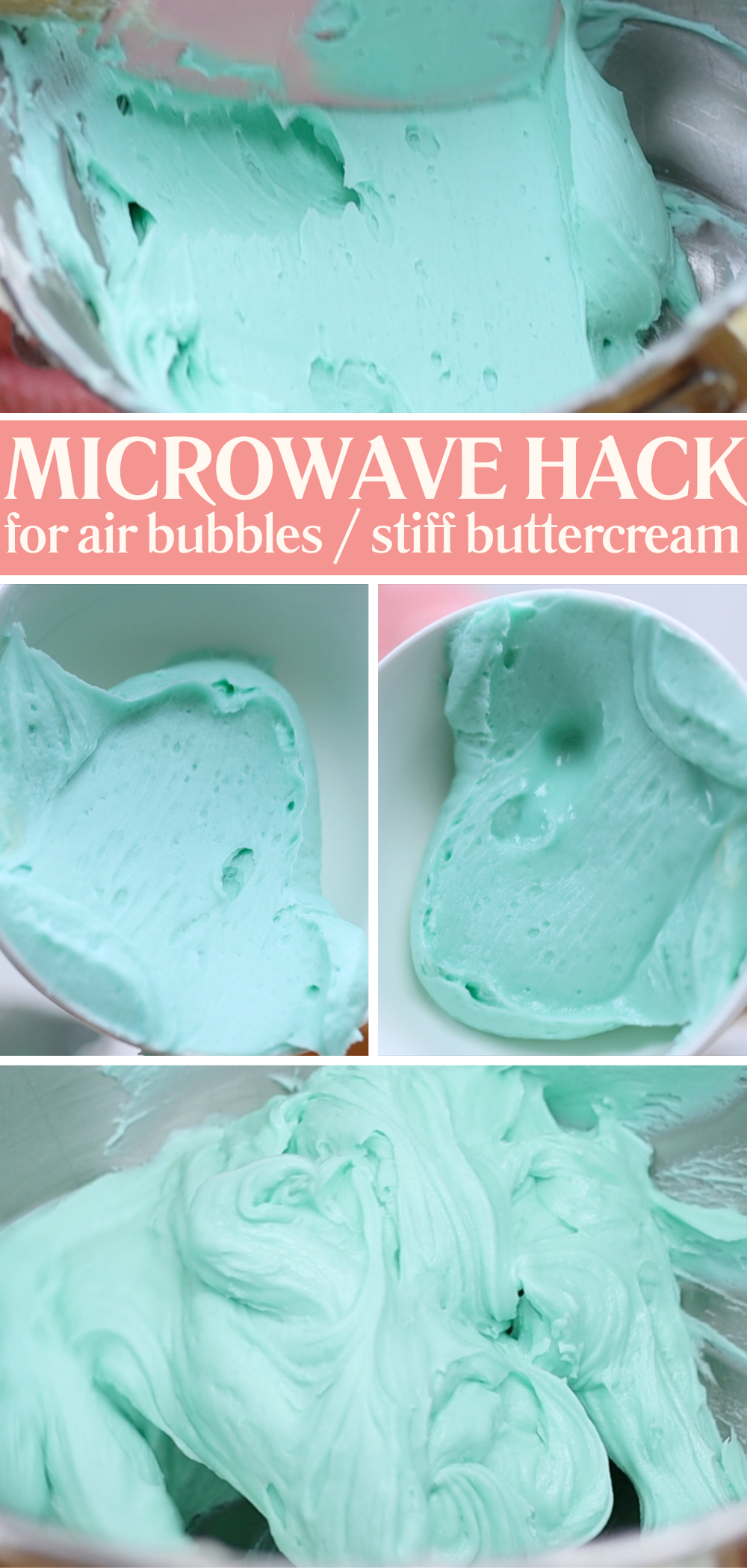 Microwaving a bowl of buttercream to soften the texture