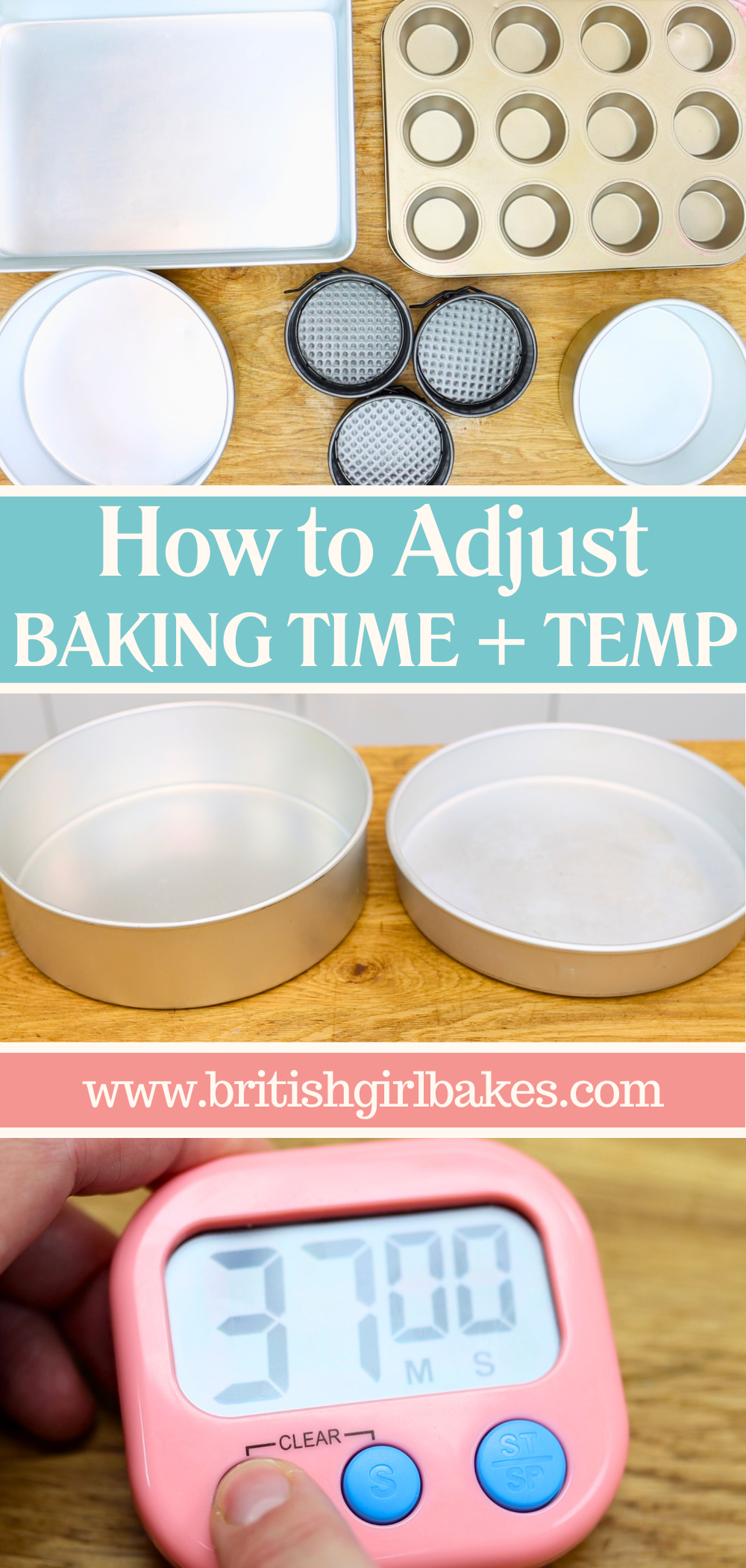 how to adjust baking time and oven temperature for cake recipe conversions to larger or smaller cakes or cupcakes