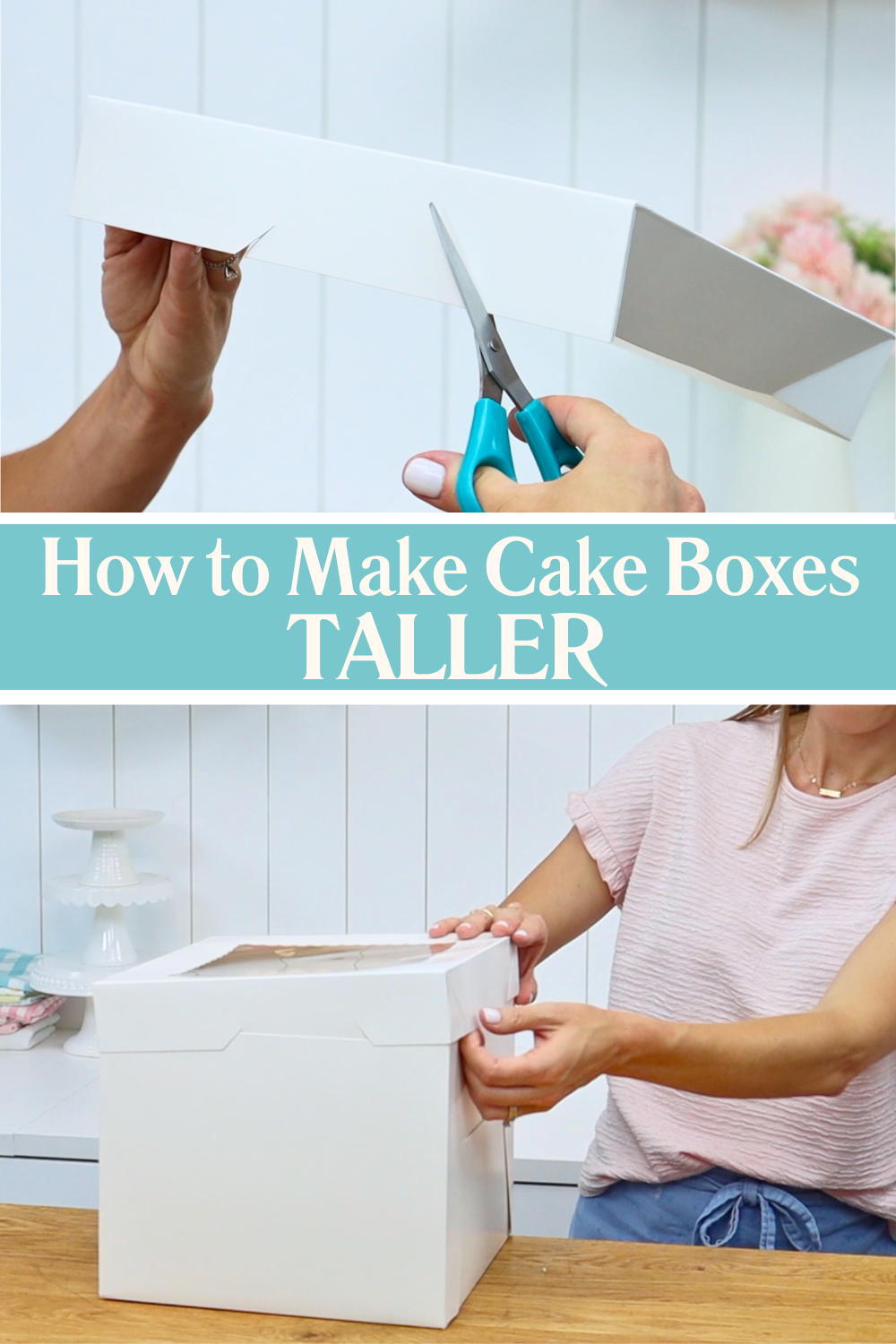 Modifying cake box to fit tall cakes and show off your cake decorating skills without damage