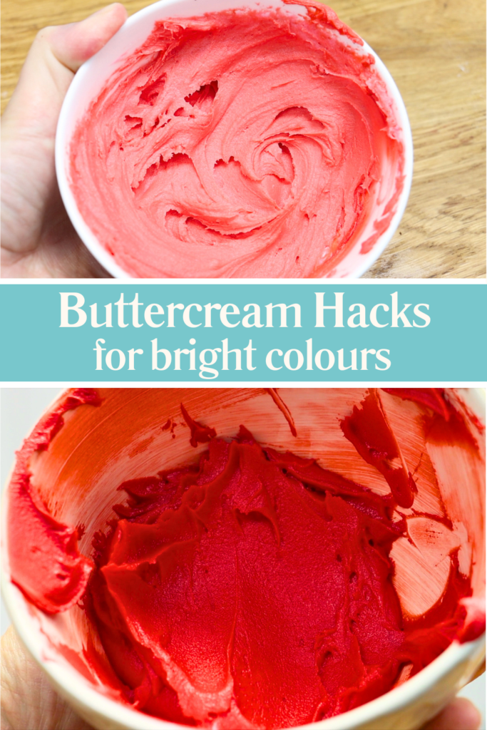 Bright buttercream colour created by changing temperature instead of adding food colouring