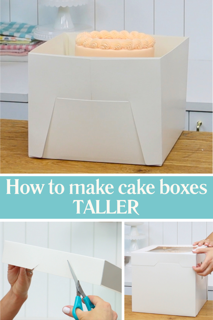 A simple cake decorating skills to adjust cake boxes to fit taller cakes.