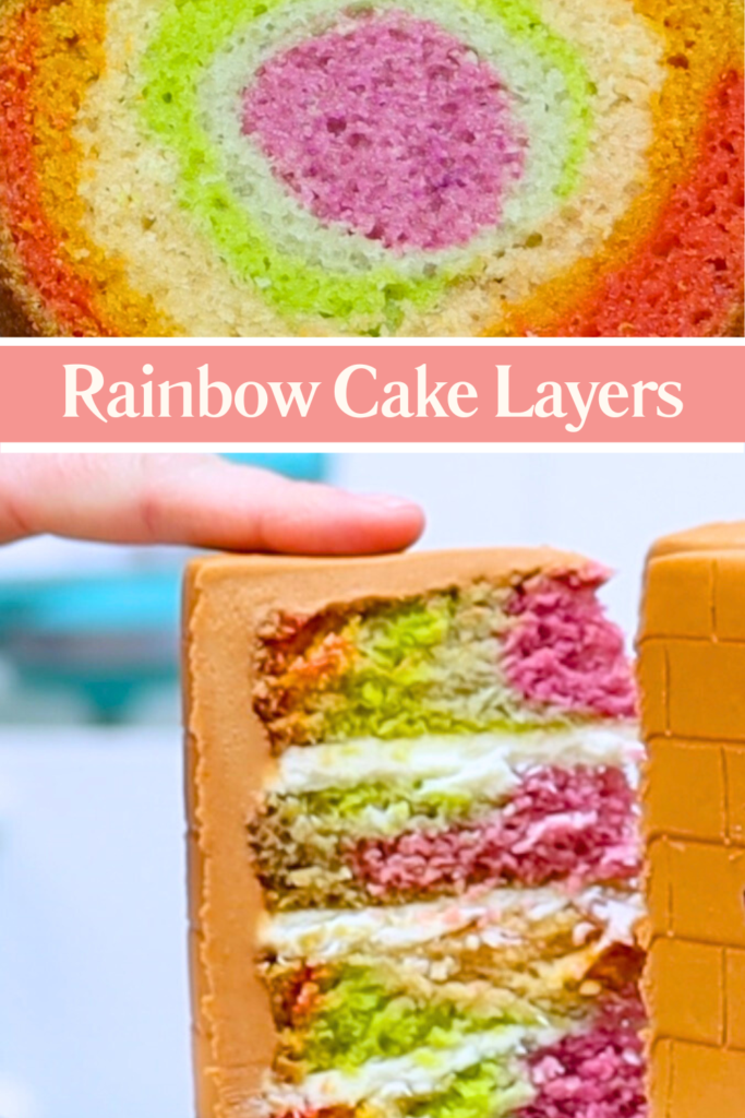with this rainbow cake recipe you'll get colourful rings within each cake layer