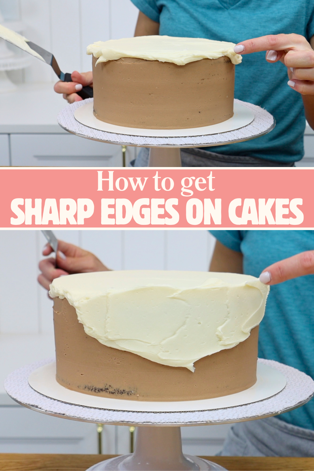 buttercream techniques for creating sharp edges on cakes